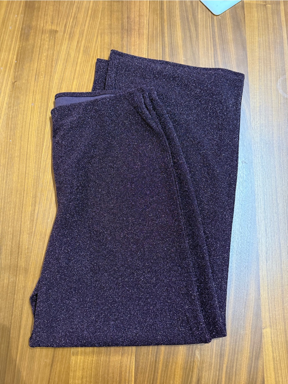 H&M Sparkle Wide Leg Pants in Deep Plum
